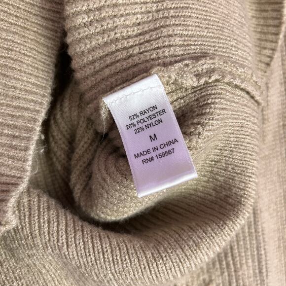 Hazel Moon Womens Sweater Brown Ribbed Cropped Long Sleeve Medium - Picture 6 of 13